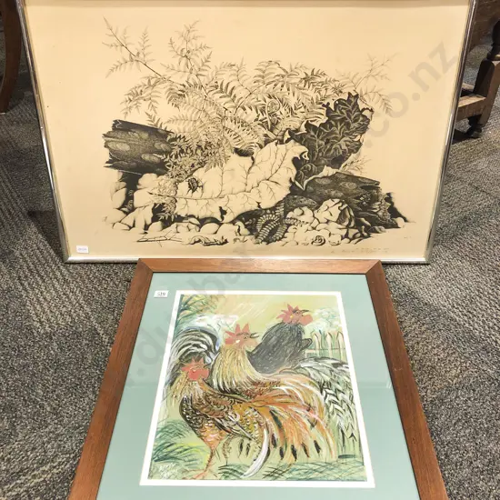 Betty Eaton Cockerel Study together with Rei Hamon Print