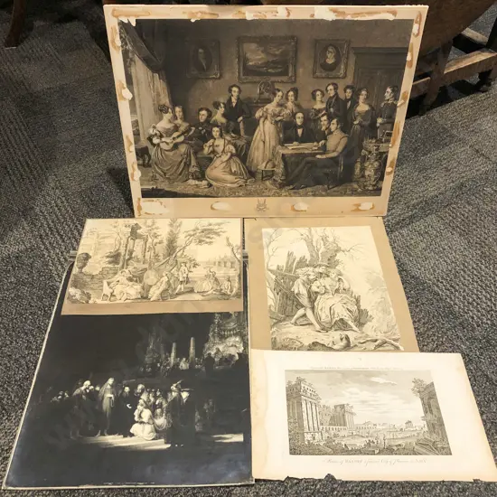 Five Assorted Victorian Prints & Etchings