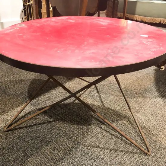 Mid Century Circular Formica Top Coffee Table