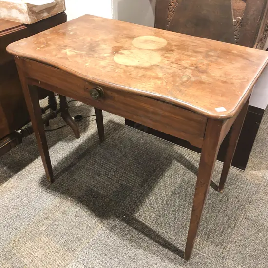 Vict Mahogany Single Drawer Serpentine Front Hall Table