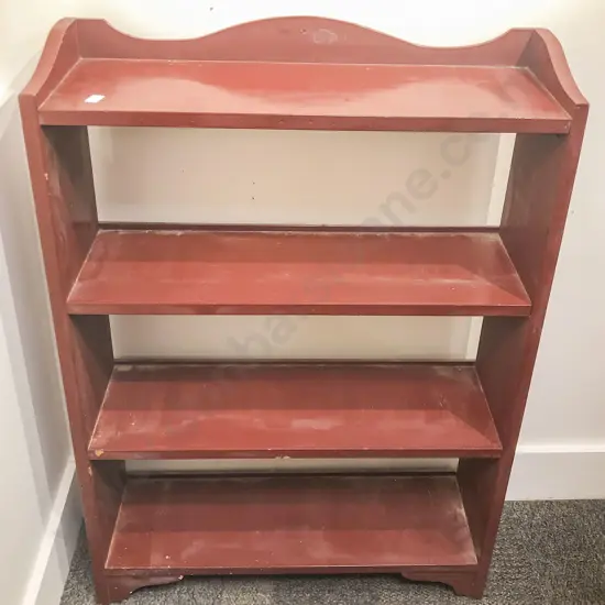 Red Lacquered Open Bookcase