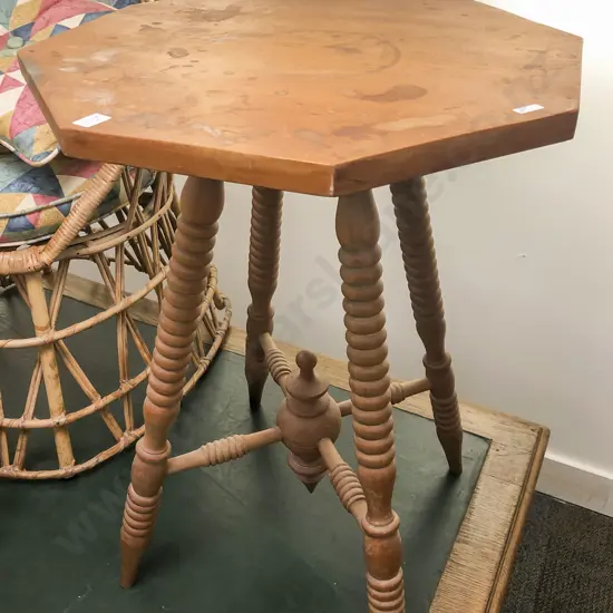 Octagonal Occasional Table with Bobbin Turned Legs