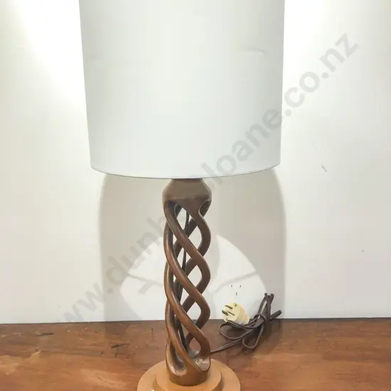 Mid Century Turned Teak Table Lamp