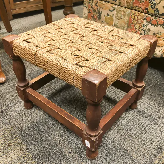 Rush Top Foot Stool