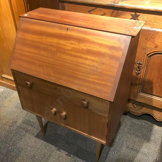 Mid Century Mahogany Drop Front Desk