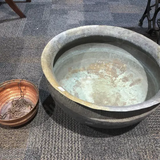 Large Brass Vase & Other