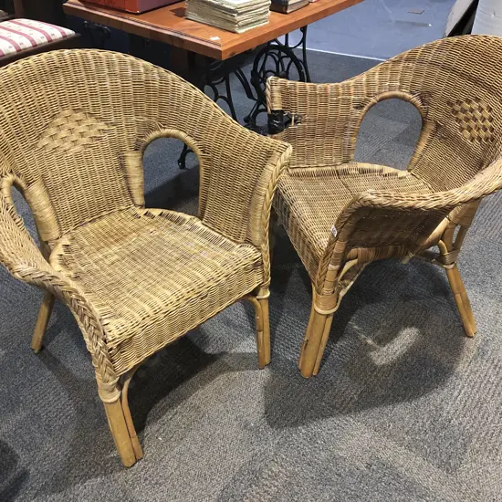 Pair of Rattan Conservatory Chairs