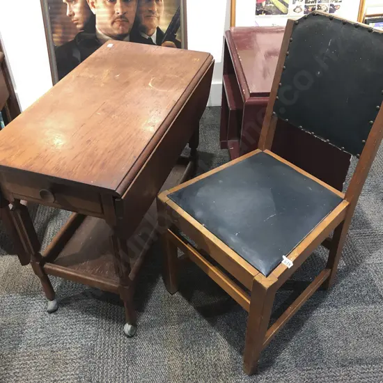 Two Tier Tea Trolley with Single Chair