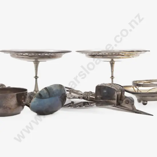 Pair Of Geo V S/S Stemmed Bon Bon Dishes