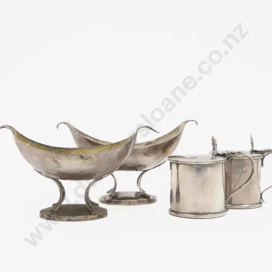 An Elegant Pair Of European S/S Gilt Salts