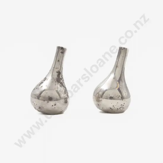 Pair MCM Jens Quistgaard Dansk Design Denmark Silver Plated Candle Holders 1960's