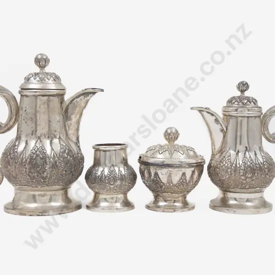 Indonesian .800 Silver 4 Piece Teaset
