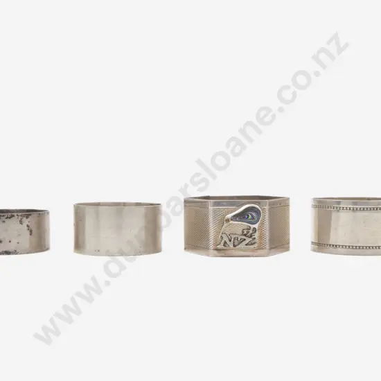 3 NZ S/S Napkin Rings & 1 Other