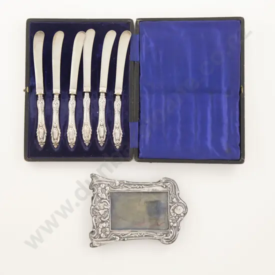 Cased Set 6 Edw VII S/S Handled Afternoon Tea Knives