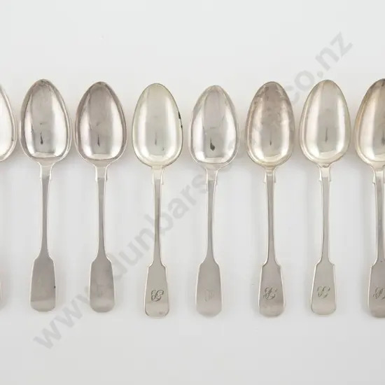 Composed Set Of 8 C19th S/S Tablespoons