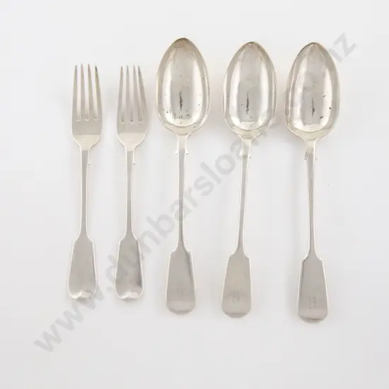 3 Vict S/S Tablespoons & 2 Matching Forks