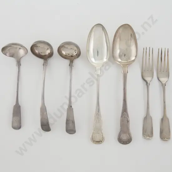 7 Pieces Of Antique Scottish & Irish S/S Flatware