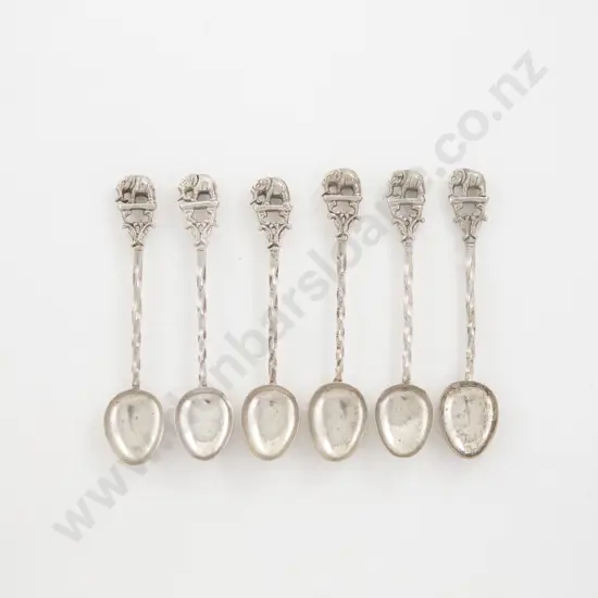 Set Of 6 Indian/Asian Silver Coffee Spoons