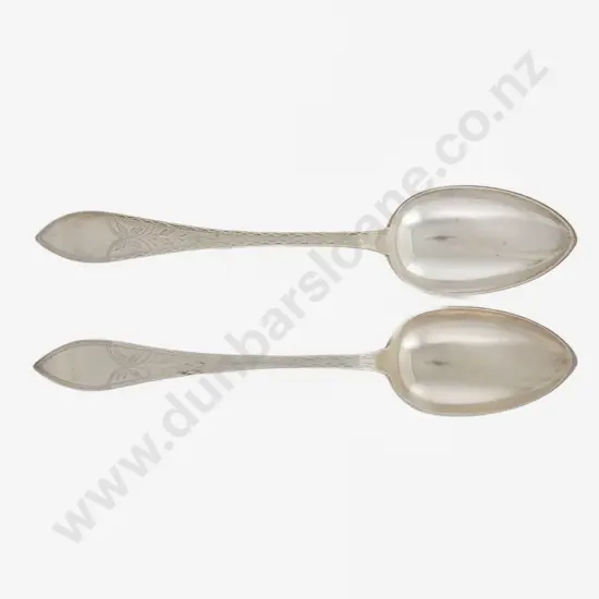 Pair Of Antique Danish Silver Tablespoons