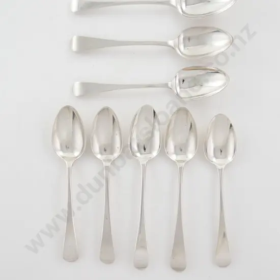 Composed Set Of 8 Georgian S/S Dessert Spoons