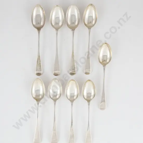 Set Of 9 C20th S/S Teaspoons By James Dixon & Sons