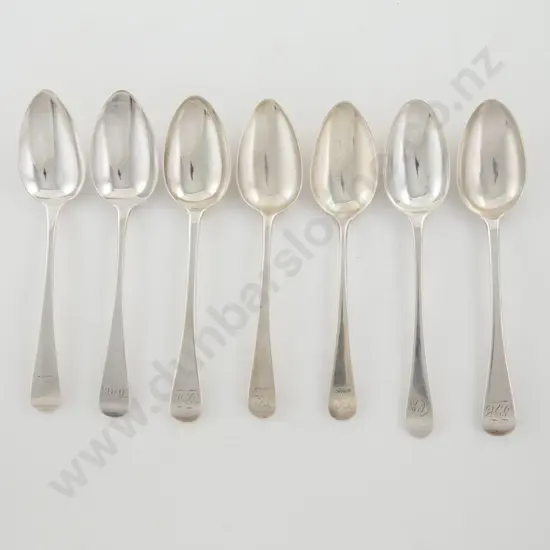 Composed Set Of 7 Georgian S/S Dessert Spoons
