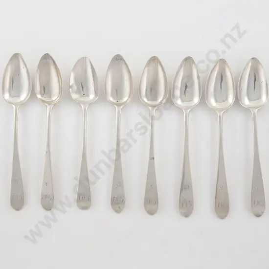 Composed Set Of 8 Georgian S/S Teaspoons