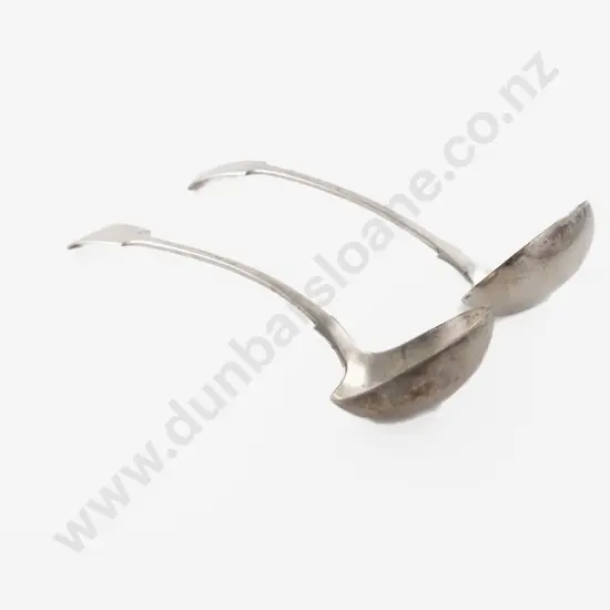 2 Vintage S/P Fiddle Pattern Soup Ladles