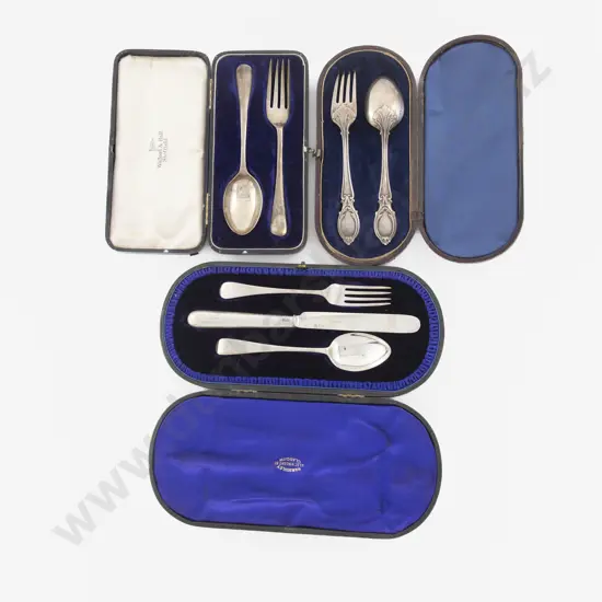 Cased Vict S/S 2 Piece Christening Set