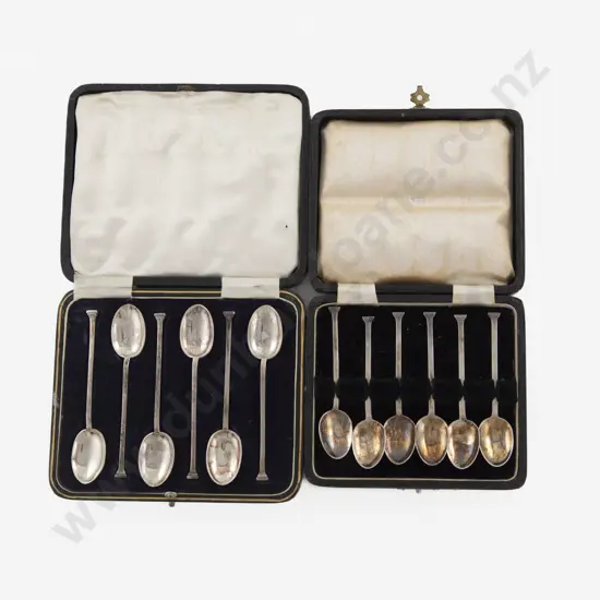 2 Cased Sets Of 6 S/S Seal Top Teaspoons & Coffee Spoons