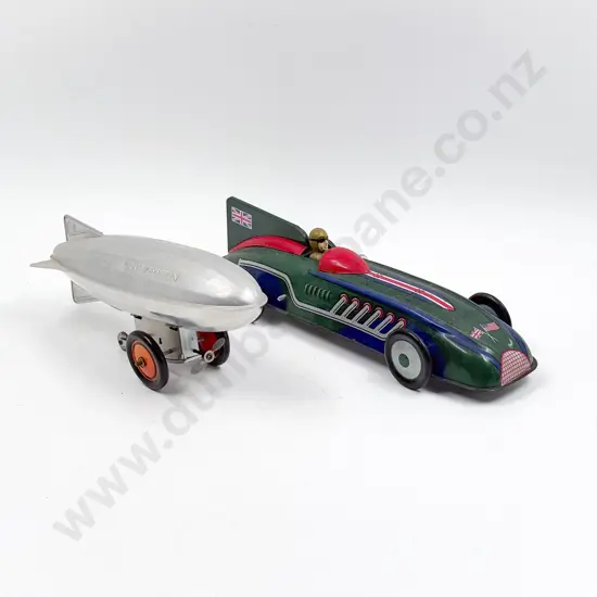 Schylling Collector Series Aluminum Airship Zeppelin and Land Speed Record Car