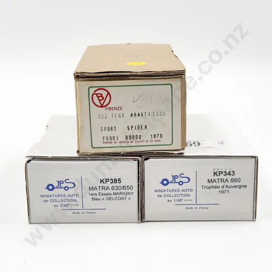 Barnini & Two JPS France Resin and Diecast Kit Set 1/43 Scale Fiat & Matra Models