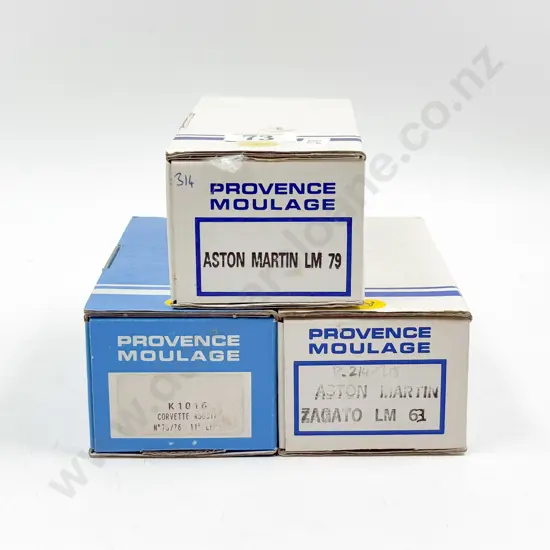 Provence Moulage Resin Kit Set 1/43 Scale Models Two Aston Martin Models and Corvette