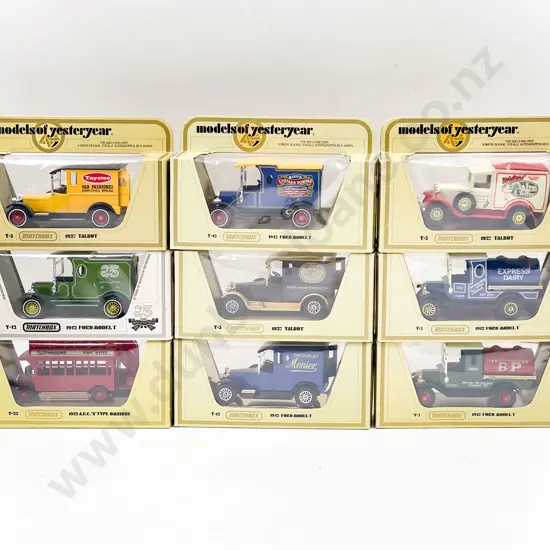 Nine Models of Yesteryear Yellow Boxed