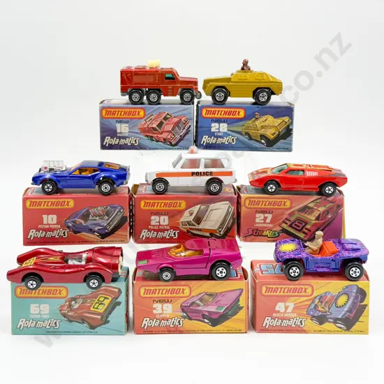 C1970's Eight Boxed Matchbox 1-75 Series Models Rola-matics and Single Streaker