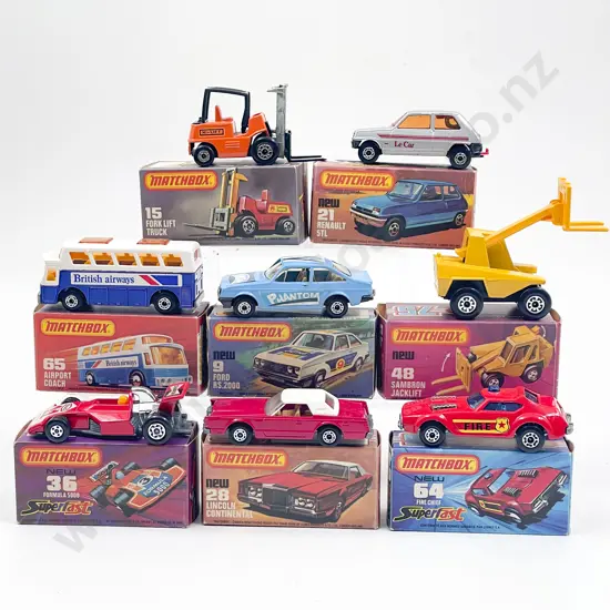 Eight Boxed Matchbox 1-75 Series Superfast Models