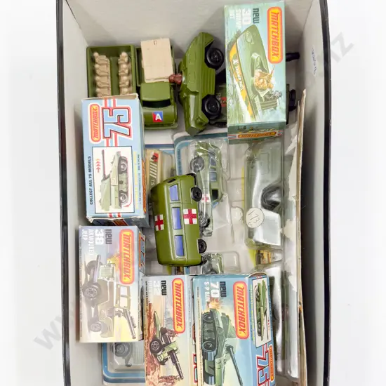 Matchbox Early Issue C1980's Boxed 70 x2 32 38 30 three military twin packs and unboxed models