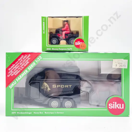 Boxed Siku Farmer Series 1:32 4671 Carriage with Horses 1951 Plough 2452 Rear Forklift