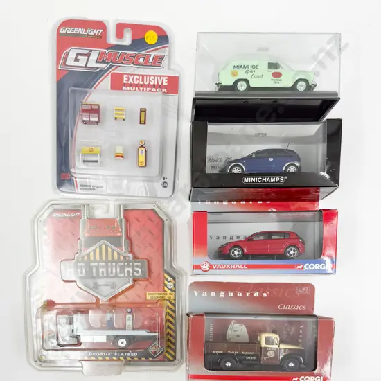 Corgi Two Boxed Models with Minichamps and Trax Models Accessory Pack