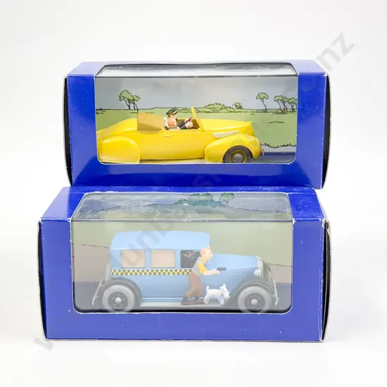 En Voiture TinTin Two Vehicle Models Le cabriolet du capitaine Haddock (af) and Le Taxi
