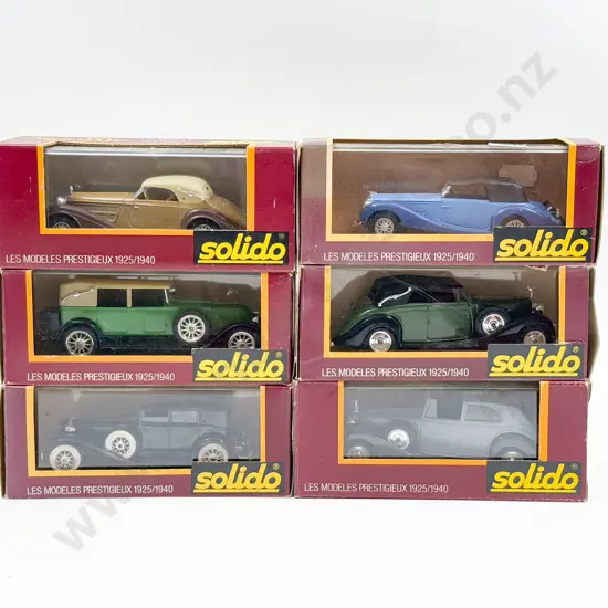 Six Boxed Solido Vintage Car Models