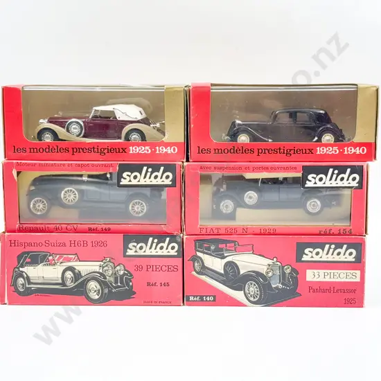 Six Boxed Solido Vintage Car Models