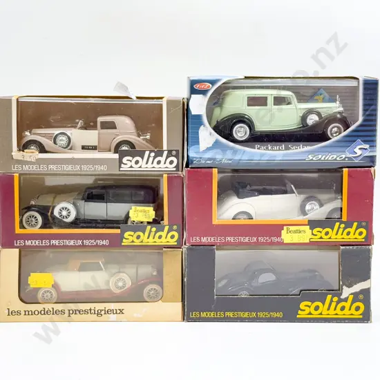 Six Boxed Solido Vintage Car Models