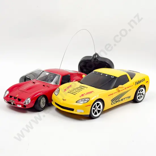 Unboxed Burago Ferrari and Nikko 2005 Corvette Remote Control