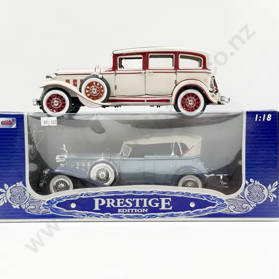 Boxed Anso 1:18 Scale 1932 Cadillac and Unboxed 1931 Peeerless