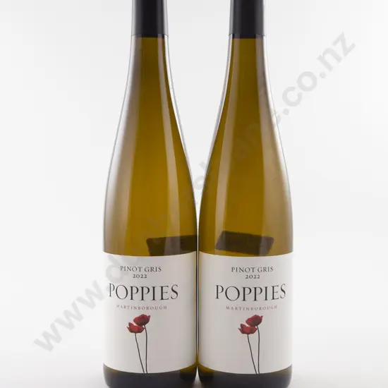 2 Bottles NZ Poppies Martinborough Pinot Gris 2022