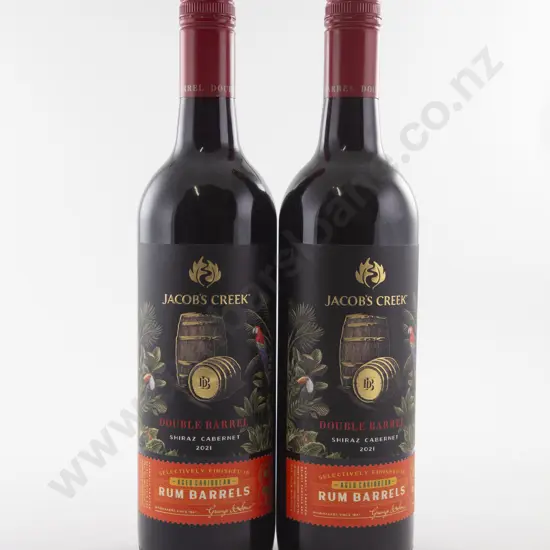 2 Bottles Australian Jacobs Creek Double Barrel Shiraz/Cabernet Aged in Rare Caribbean Rum Barrels 2021