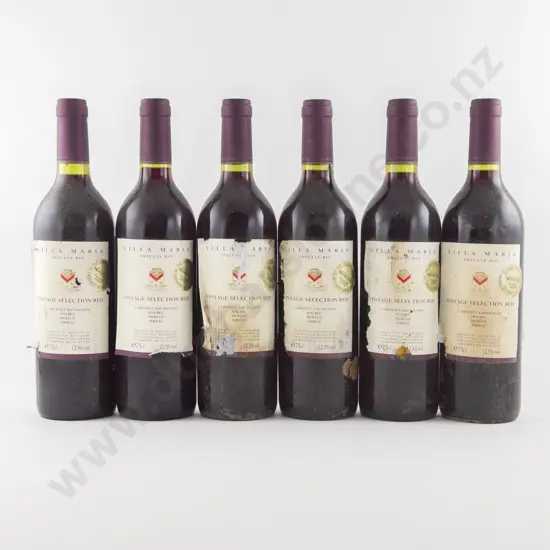 6 Bottles NZ Villa Maria Private Bin Vintage Selection Red Cabernet Sauvignon Malbec Merlot Shiraz 1999