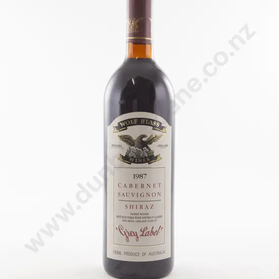 1 Bottle Australian Wolf Blass 'Grey Label' Cabernet Sauvignon Shiraz 1987