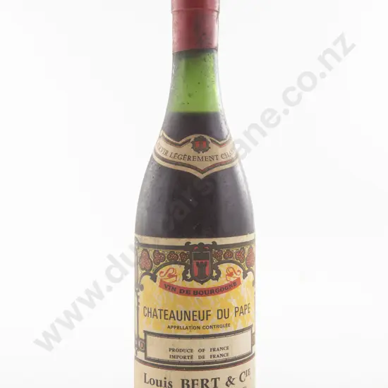 1 Bottle French Louis Bert & Cie Chateauneuf du Pape Burgundy